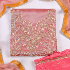 Shimmer Onion Pink Unstitched Suit