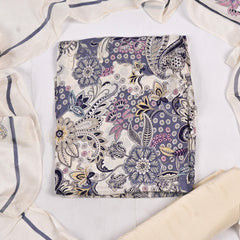 Crepe Muted Blue Unstitched Suit