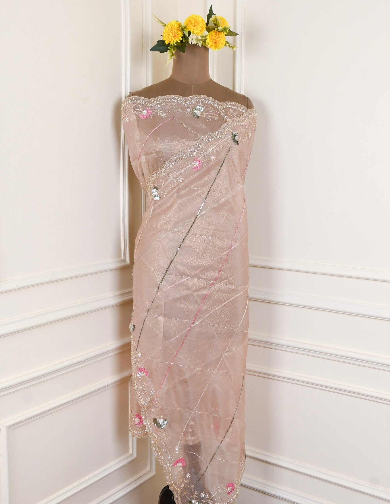 Crush Beige Unstitched Suit