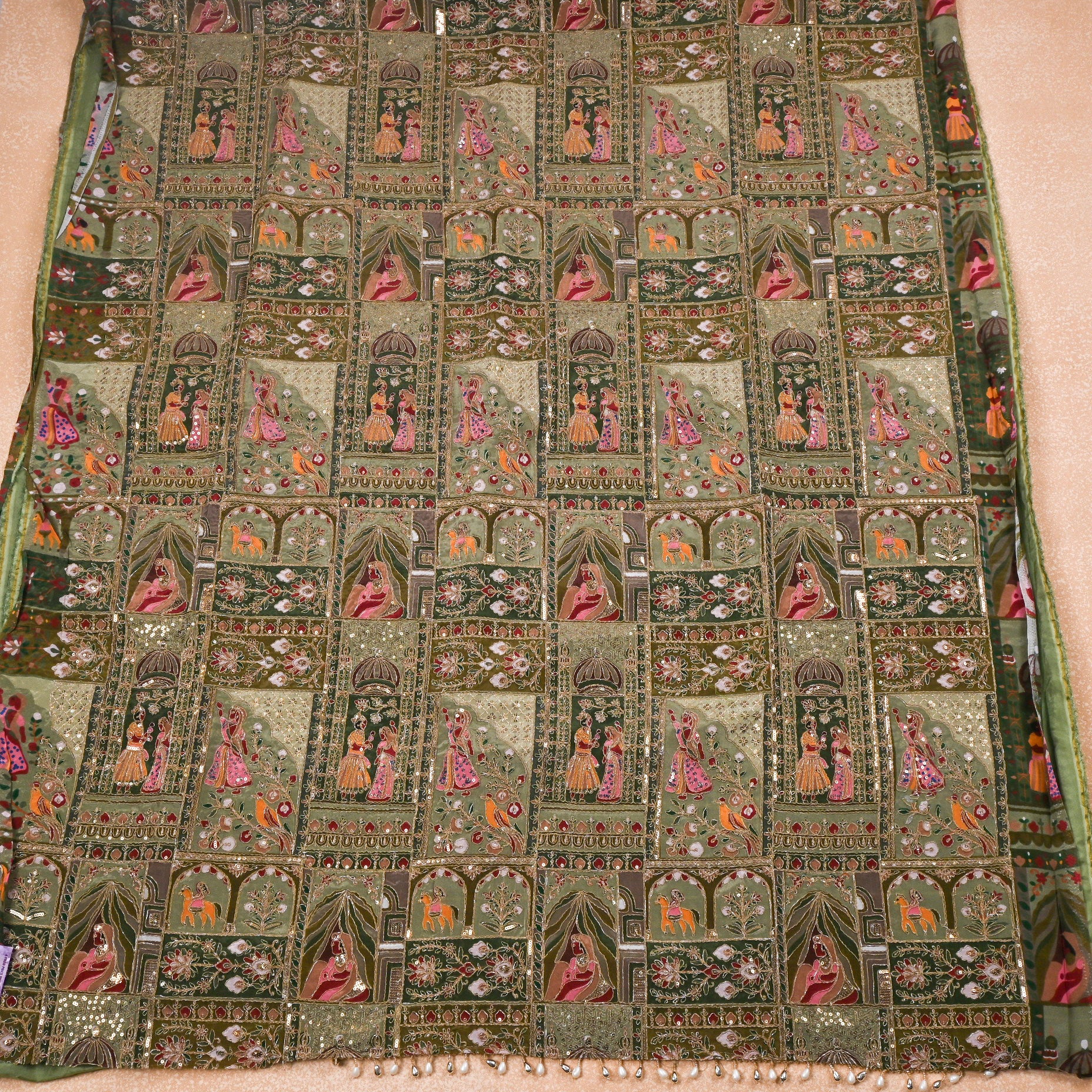 Crepe Green Unstitched Suit