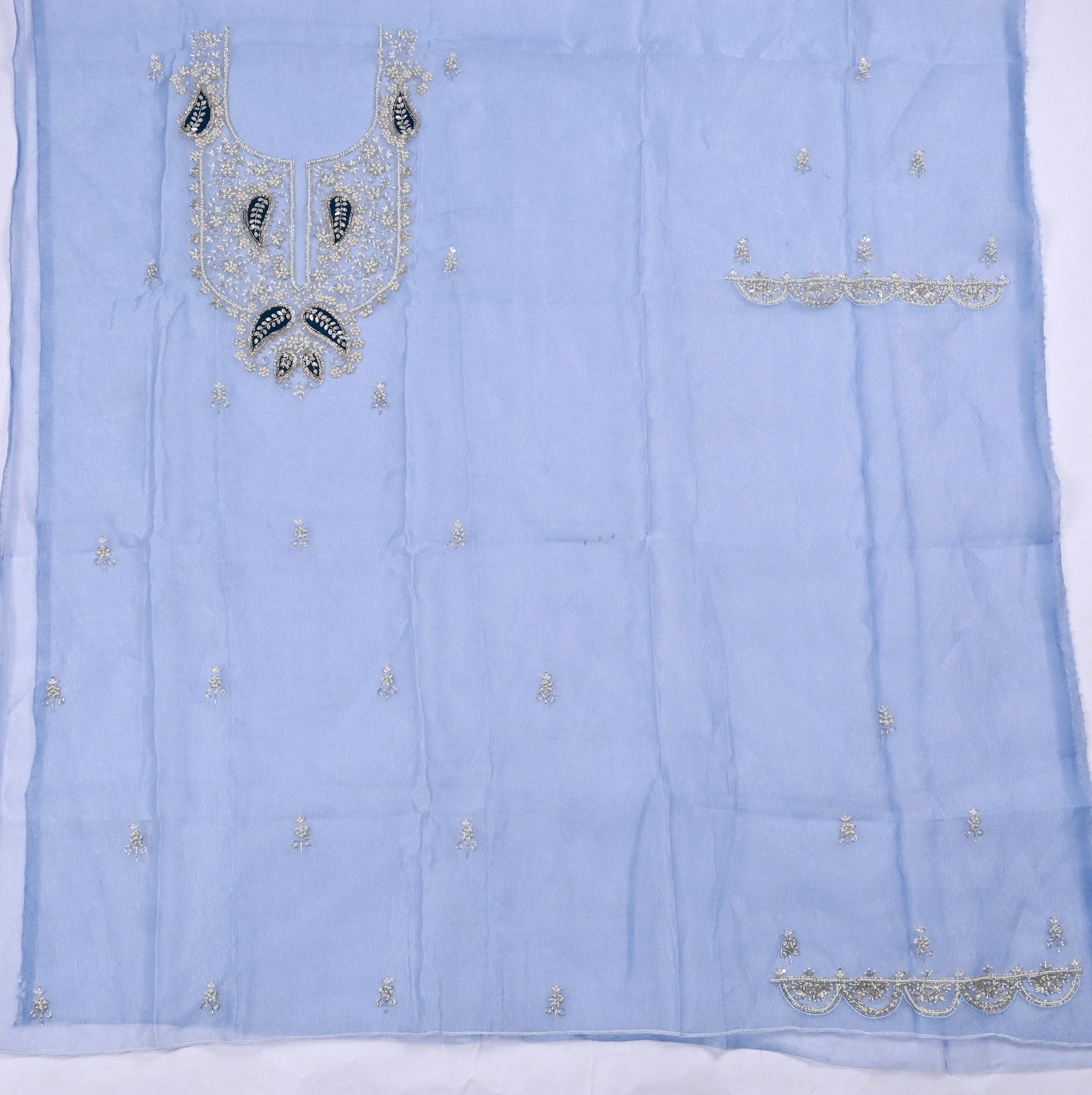 Shimmer Blue Unstitched Suit
