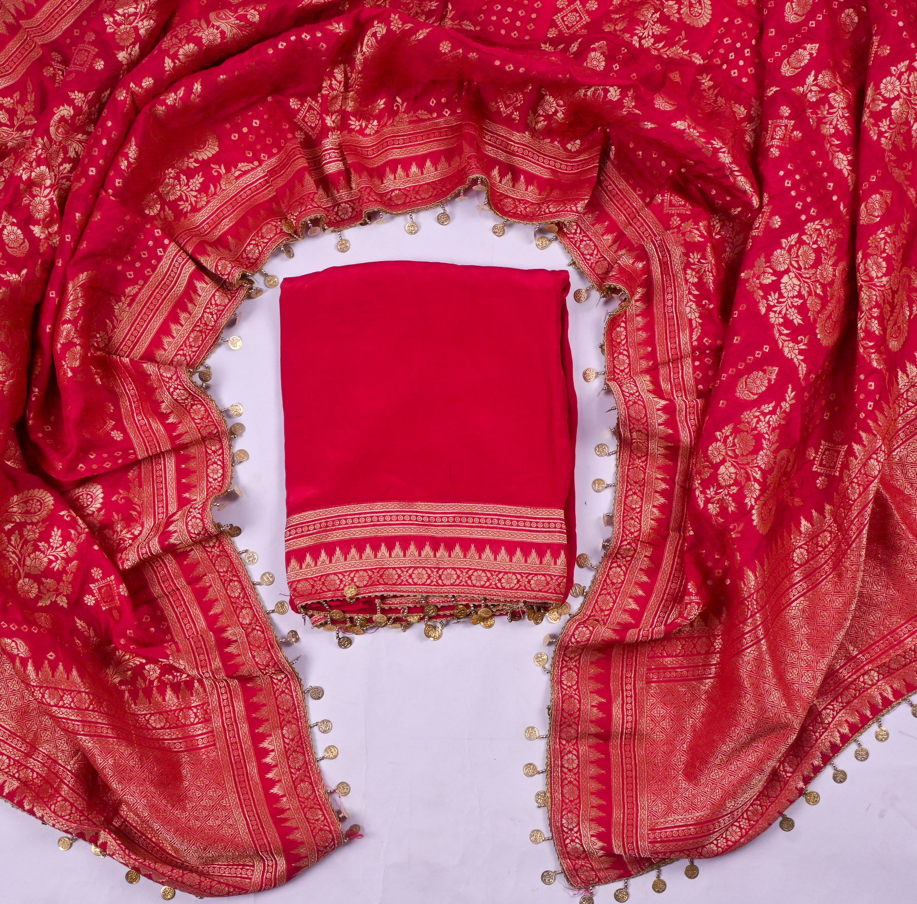 Crepe Pink Unstitched Suit