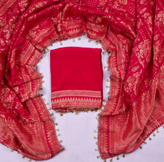 Crepe Pink Unstitched Suit