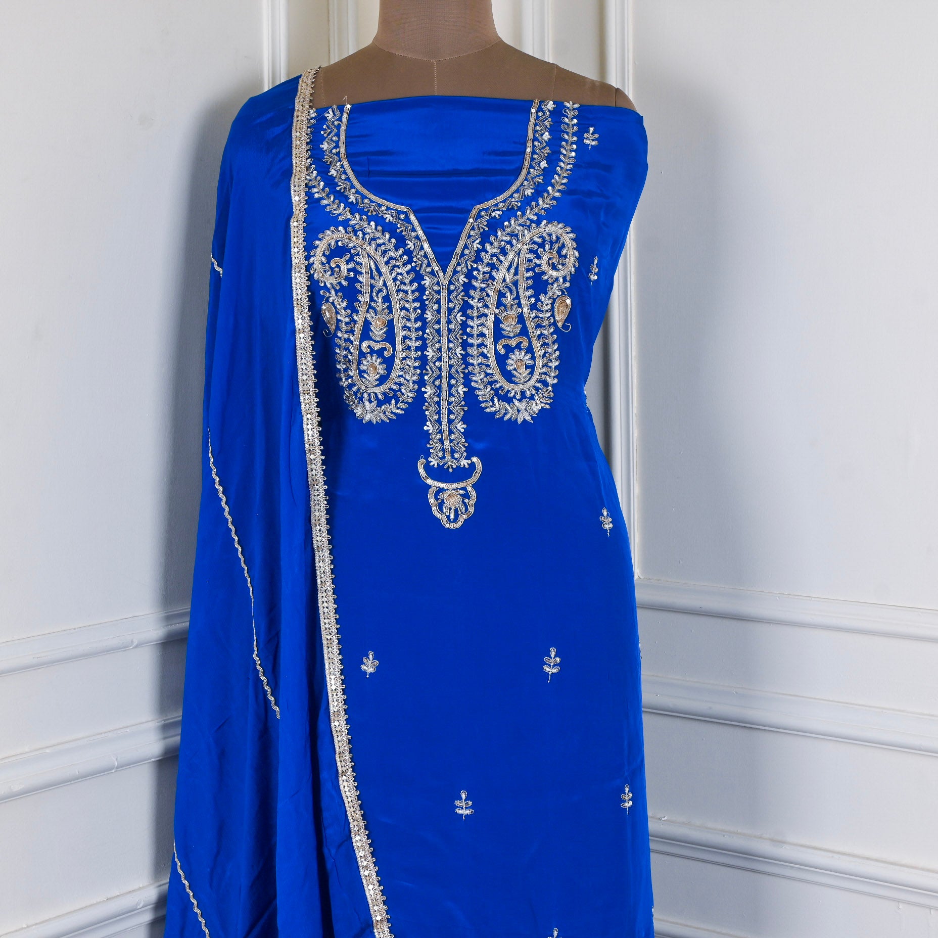 Crepe Blue Unstitched Suit
