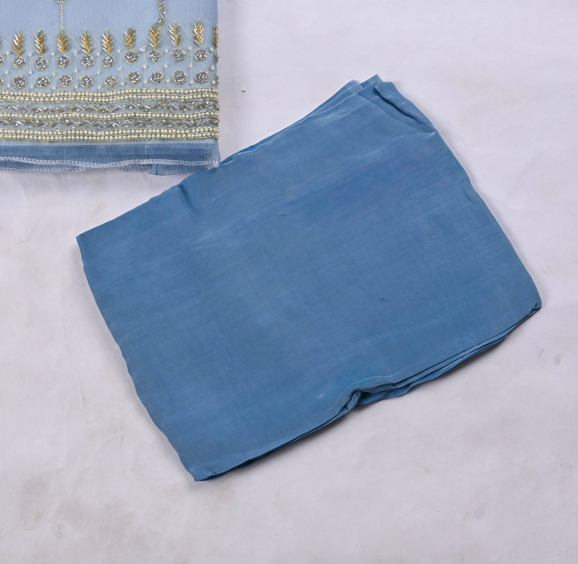 Crush Sky Blue Unstitched Suit