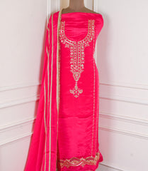 Crepe Magenta Unstitched Suit