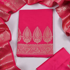 Silk Pink Unstitched Suit