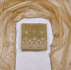 Crush Beige Unstitched Suit