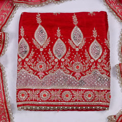 Raw Silk Red Unstitched Suit