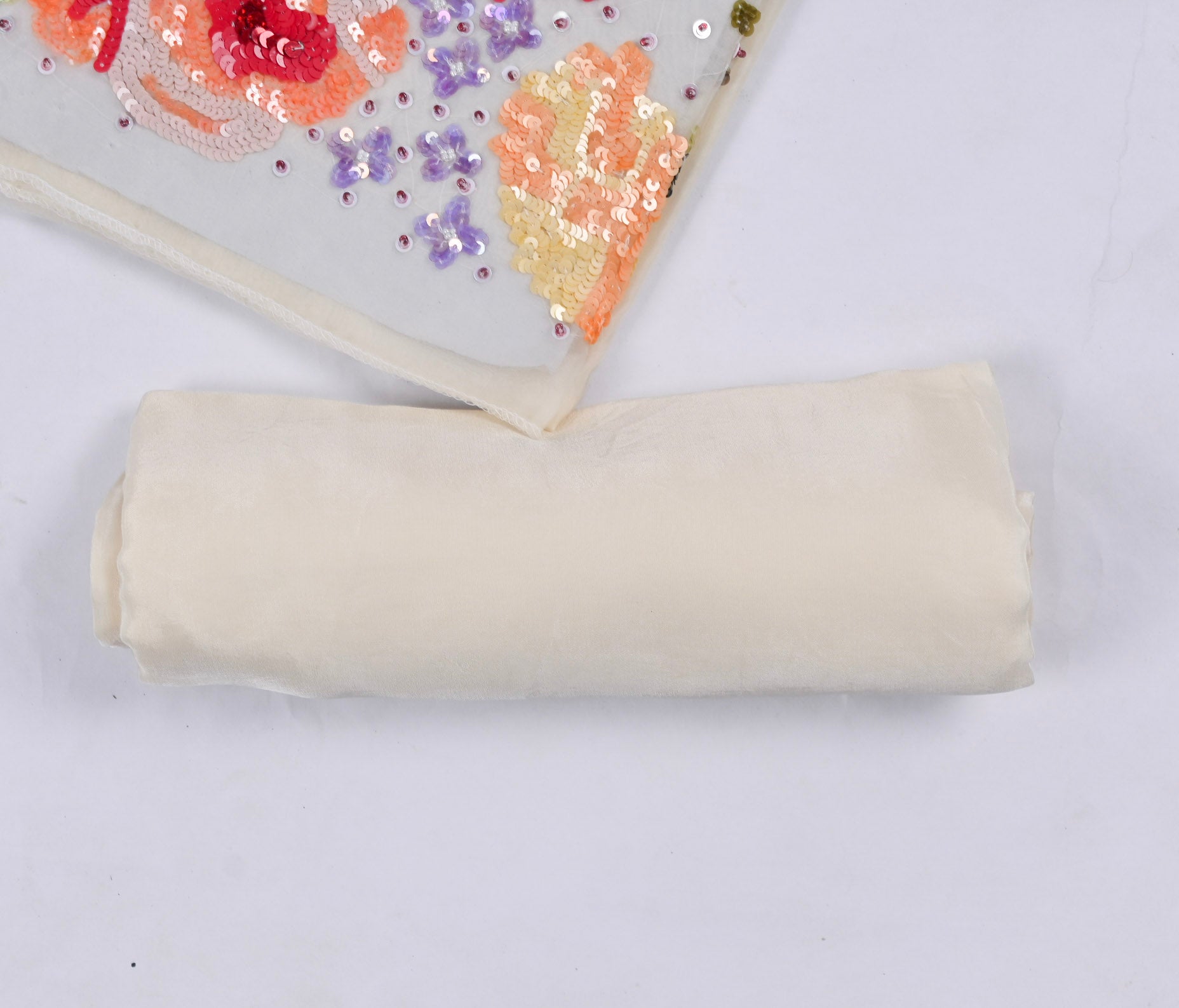 Organza White Unstitched Suit