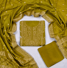Banarasi Mehandi Unstitched Suit