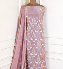 Shimmer Mauve Pink Unstitched Suit