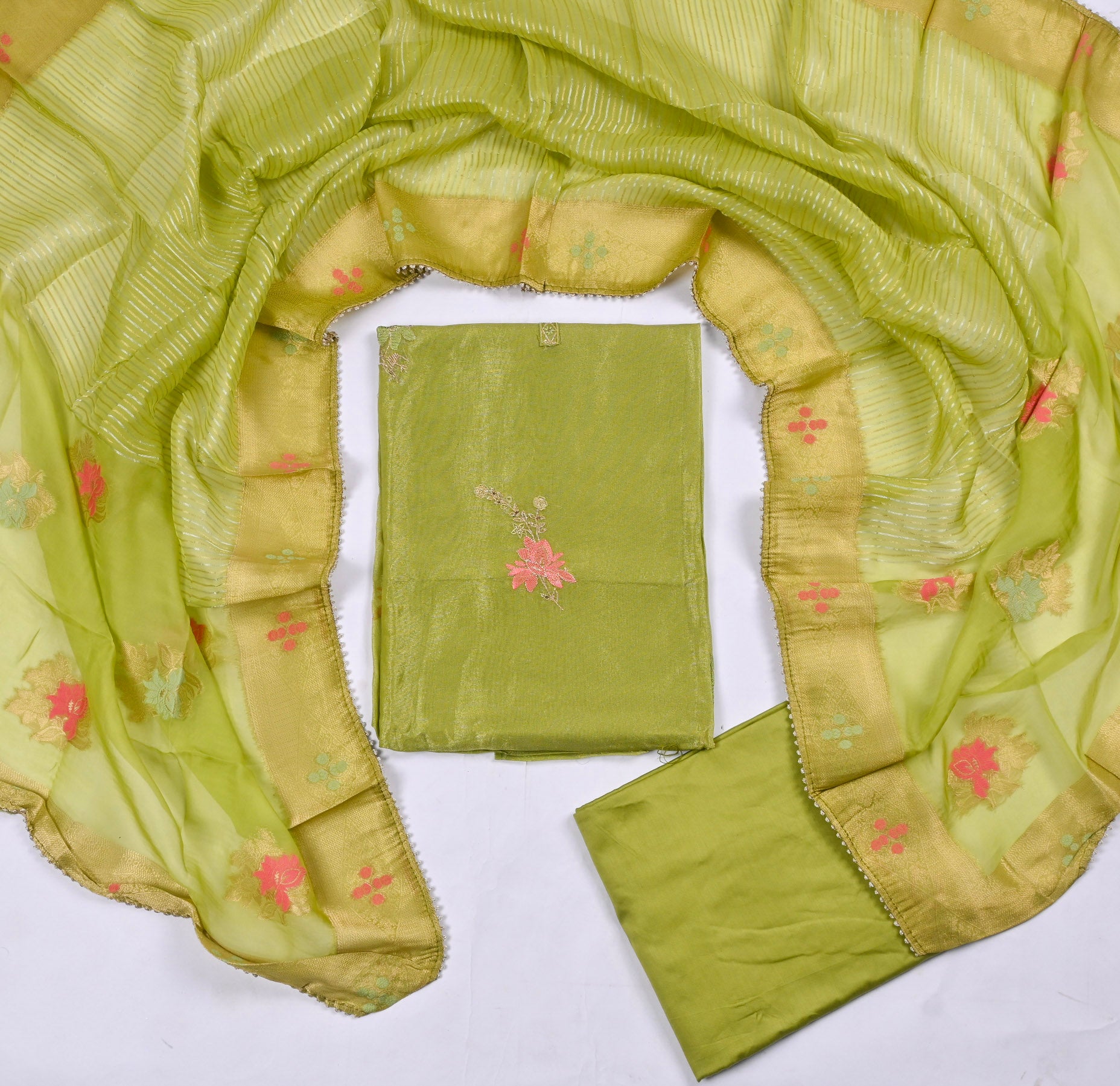 Shimmer Parrot Unstitched Suit