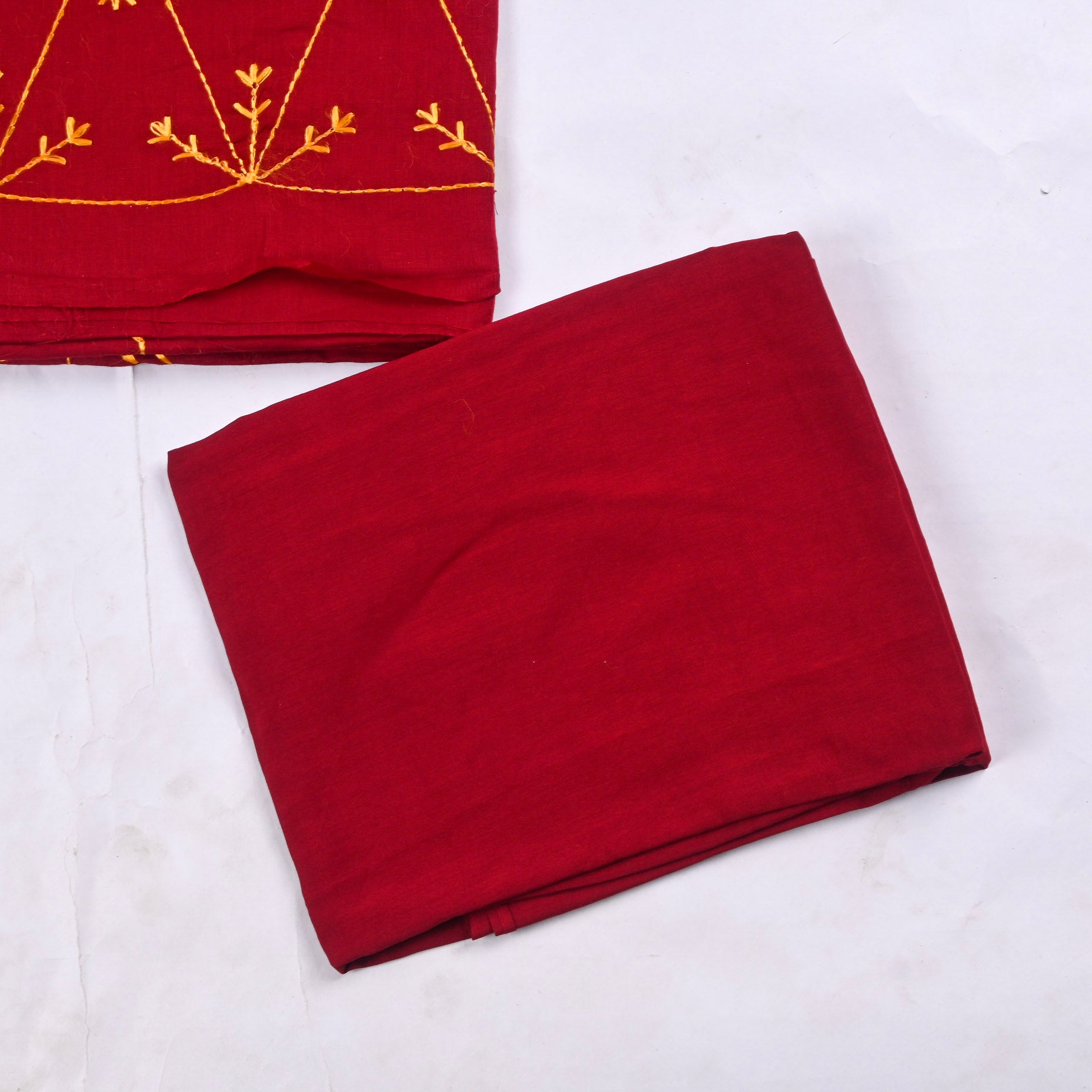 Mul Mul Maroon Phulkari Suit