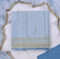 Crush Sky Blue Unstitched Suit