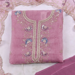 Crush Onion Pink Unstitched Suit