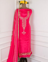 Crepe Magenta Unstitched Suit