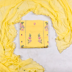 Georgette Lemon Unstitched Suit