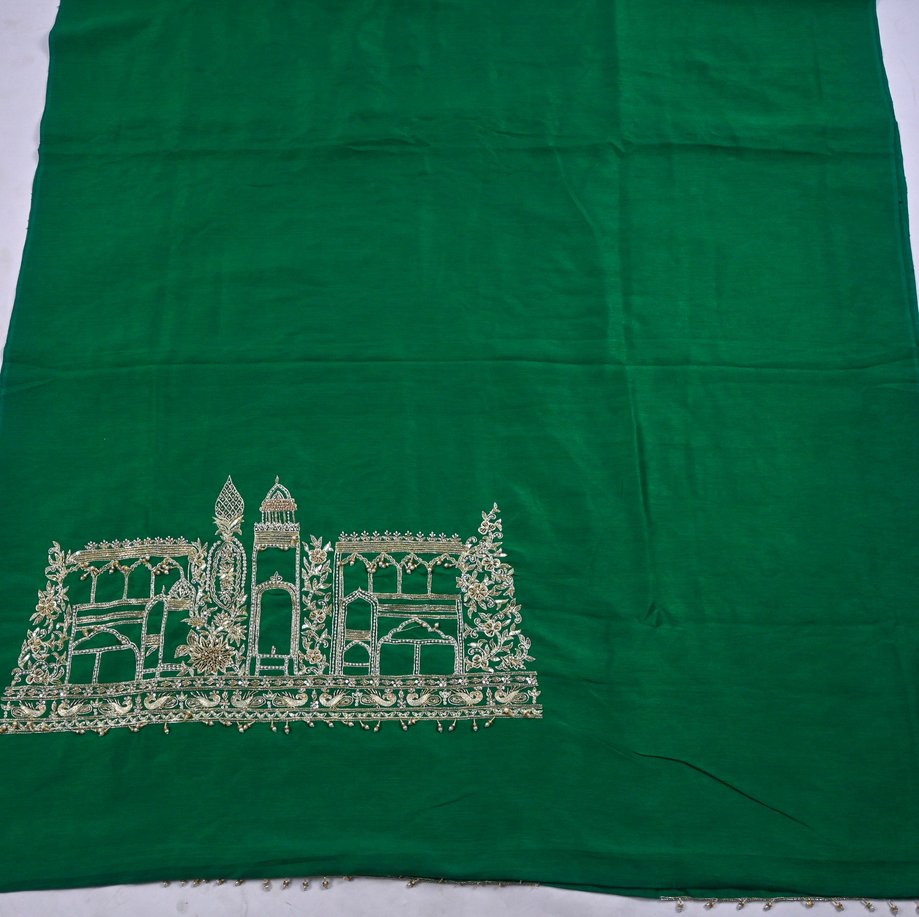Khadi Green Unstitched Suit