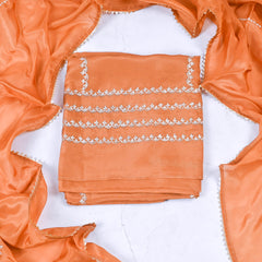 Crepe Mustard Unstitched Suit