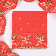 Crepe Red Unstitched Suit
