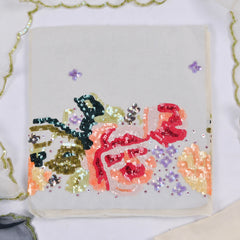 Organza White Unstitched Suit