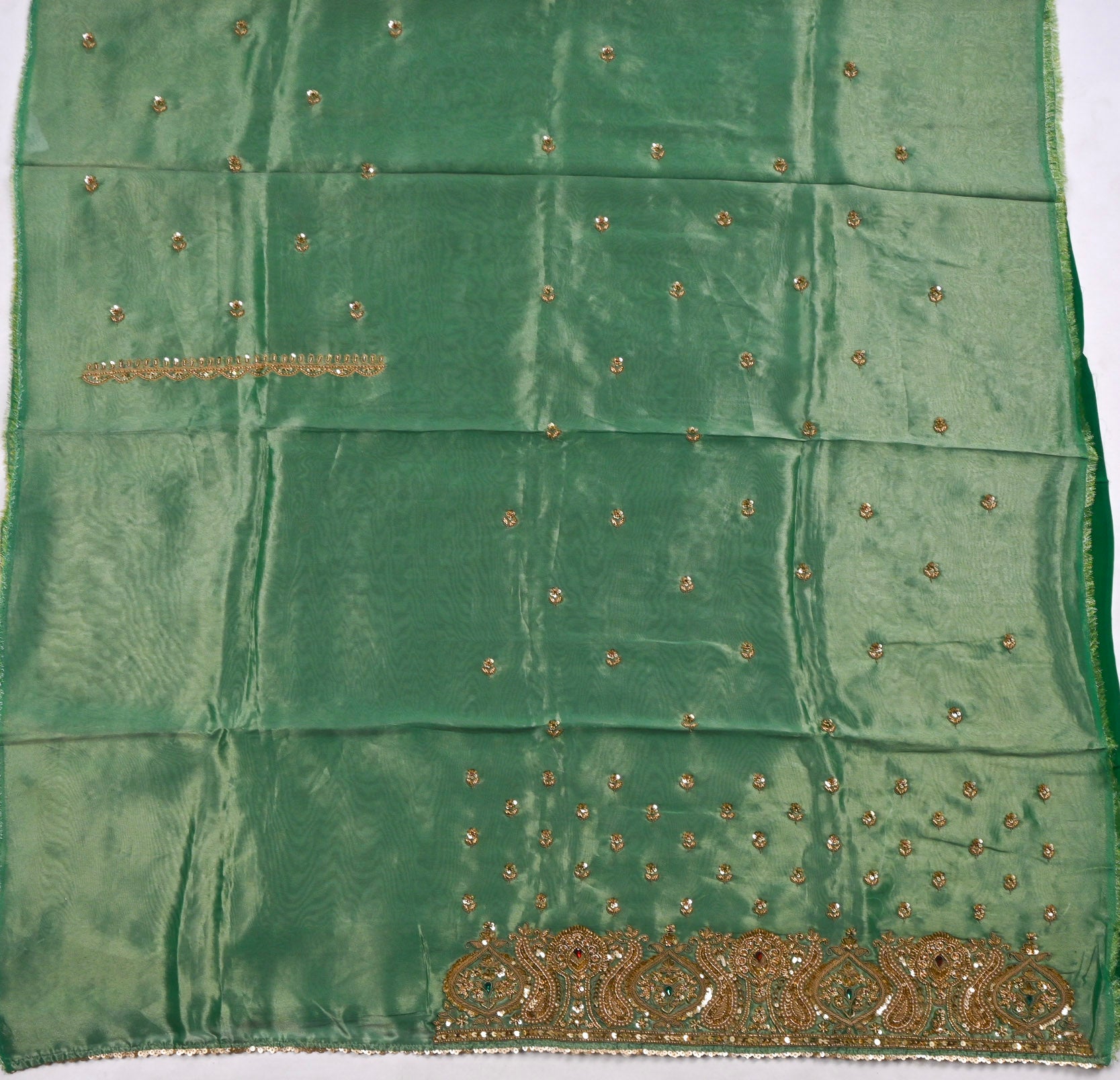 Shimmer Green Unstitched Suit