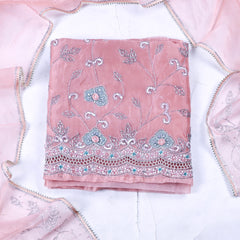 Glass Shimmer Peach Unstitched Suit