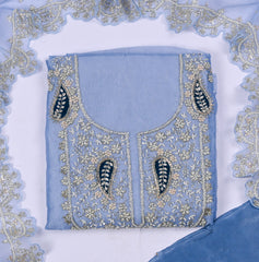 Shimmer Blue Unstitched Suit