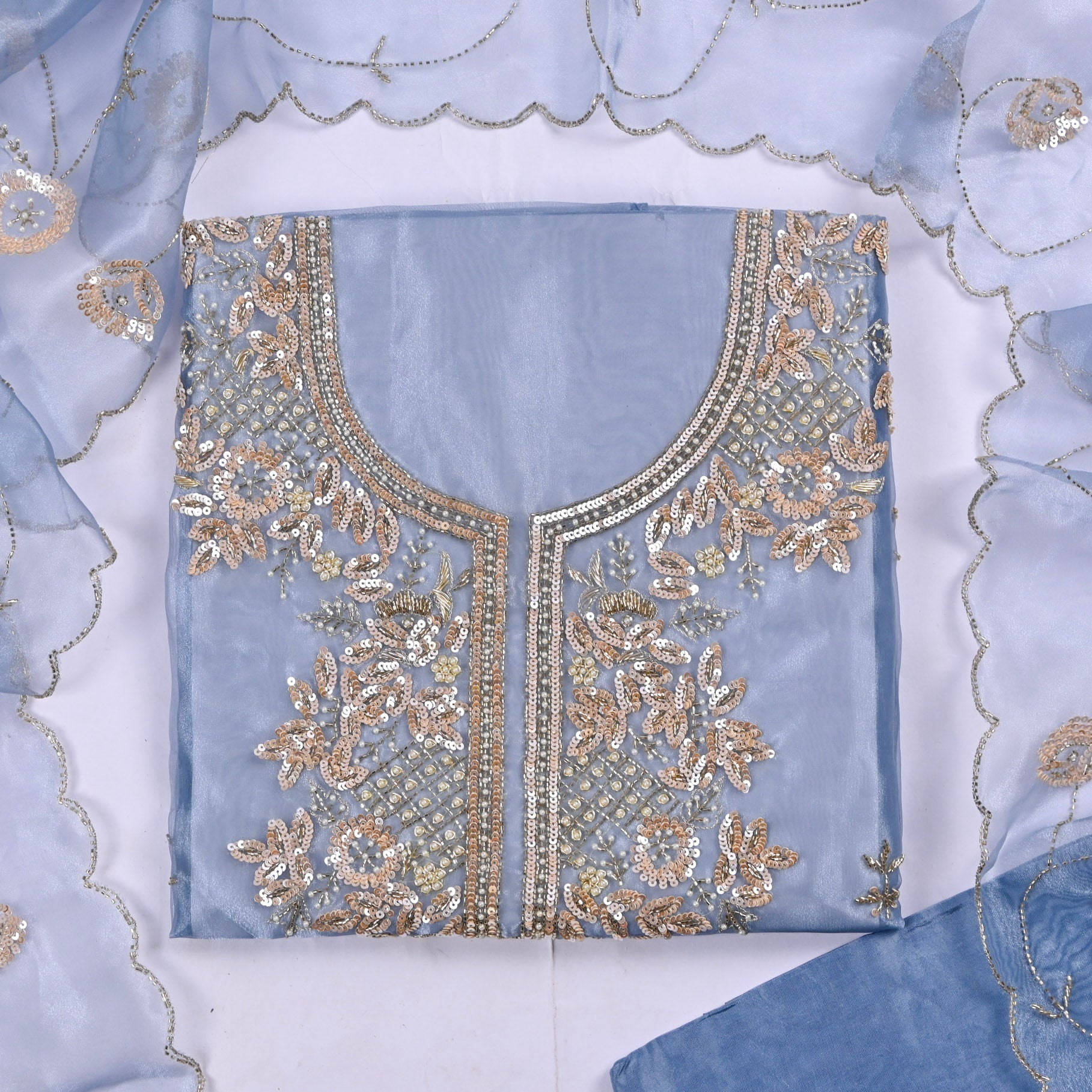 Glass Blue Unstitched Suit