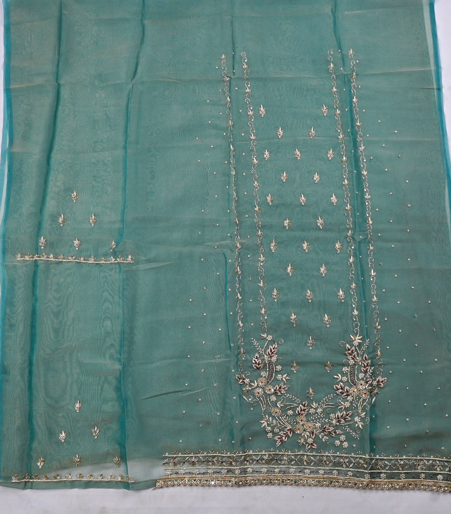 Shimmer Ferozi Unstitched Suit