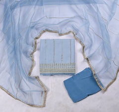 Crush Sky Blue Unstitched Suit