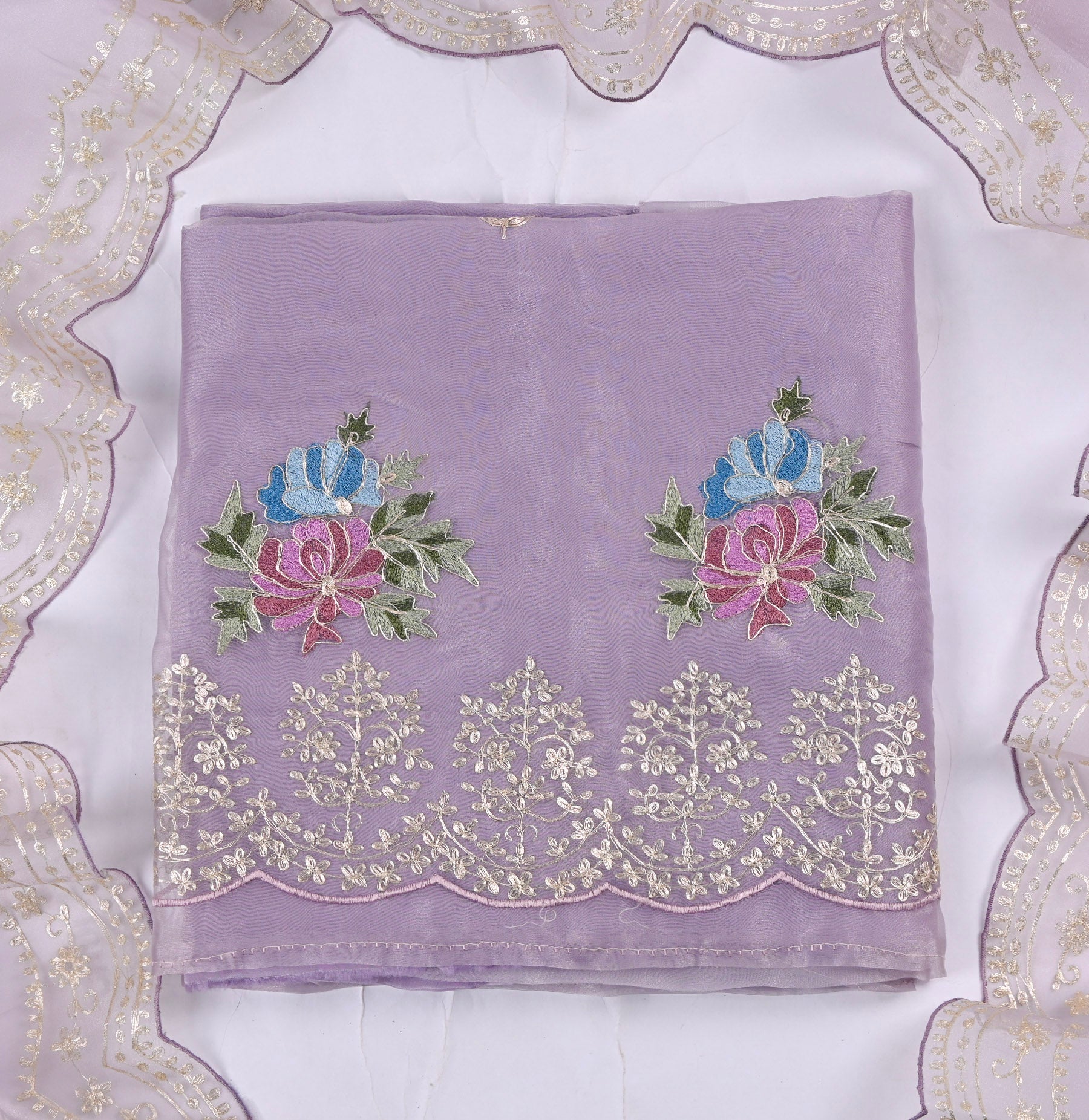 Glass Shimmer Lavender Unstitched Suit