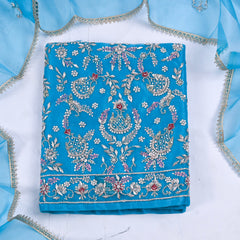 Glass Sky Blue Unstitched Suit