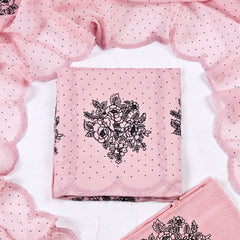 Organza Pastel Pink Unstitched Suit