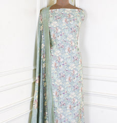Muslin Mint Green Unstitched Suit