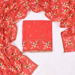 Crepe Red Unstitched Suit