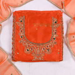 Glass Shimmer Orange Unstitched Suit