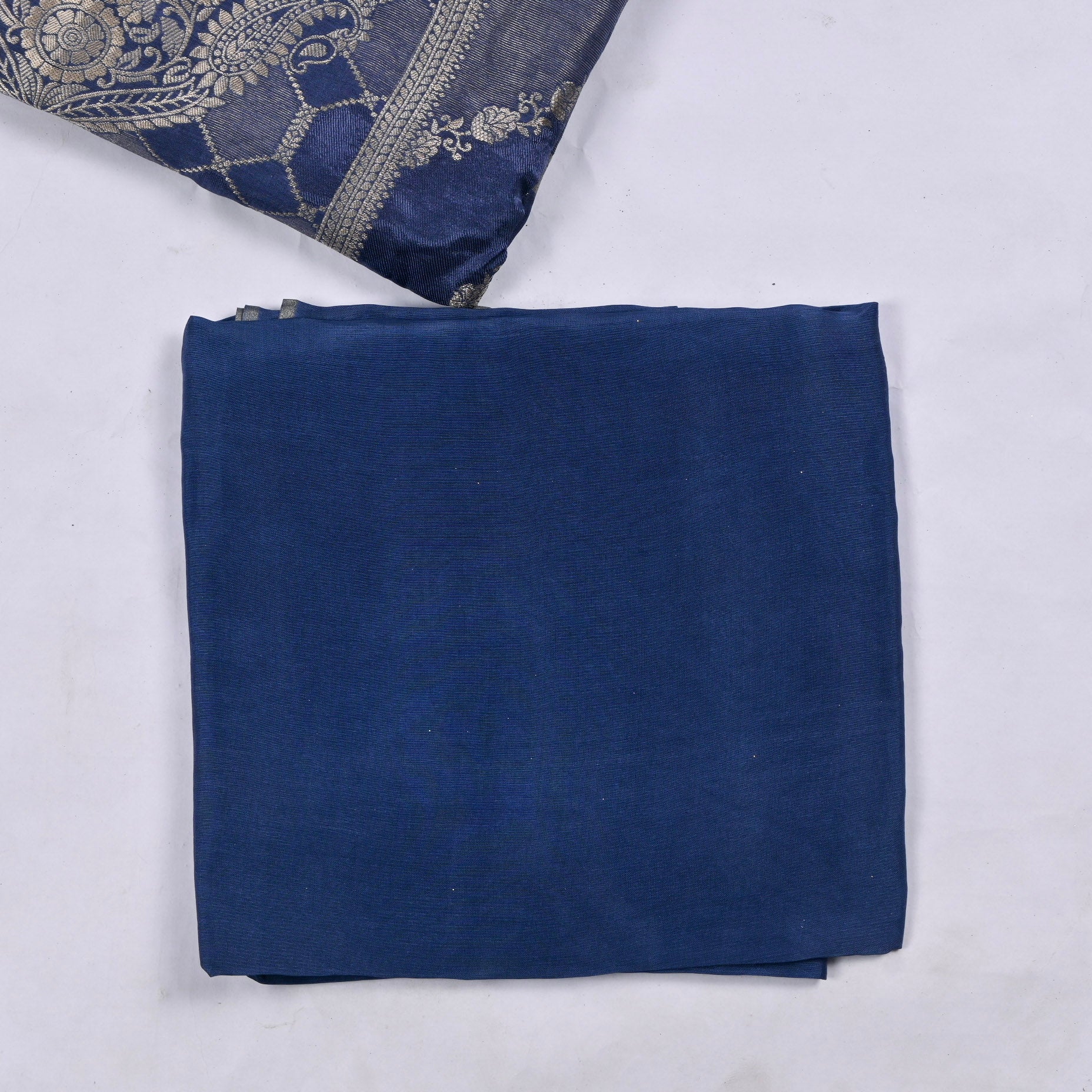 Banarasi Blue Unstitched Suit