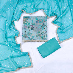 Shimmer Ferozi Unstitched Suit