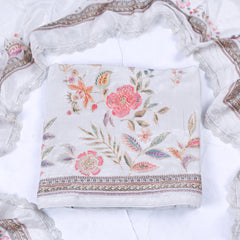 Crepe Cream Unstitched Suit