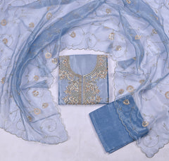 Glass Blue Unstitched Suit