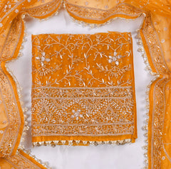 Glass Shimmer Yellow Unstitched Suit