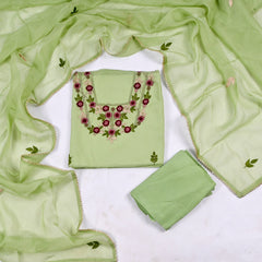 Organza Parrot Unstitched Suit