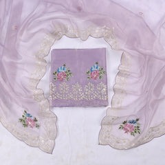 Glass Shimmer Lavender Unstitched Suit