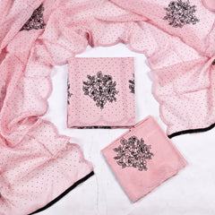 Organza Pastel Pink Unstitched Suit