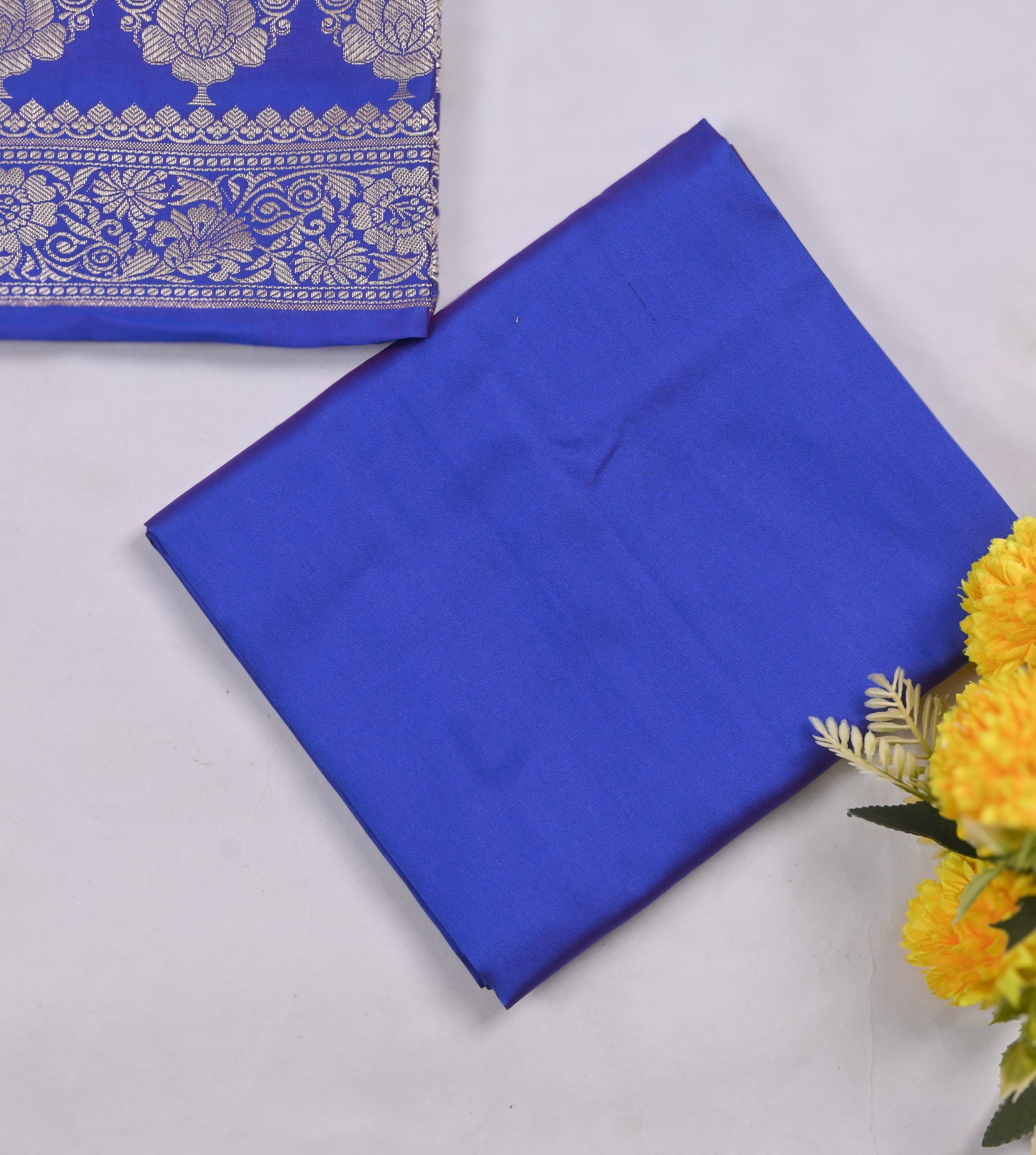 Silk Blue Unstitched Suit