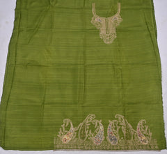 Raw Silk Parrot Unstitched Suit