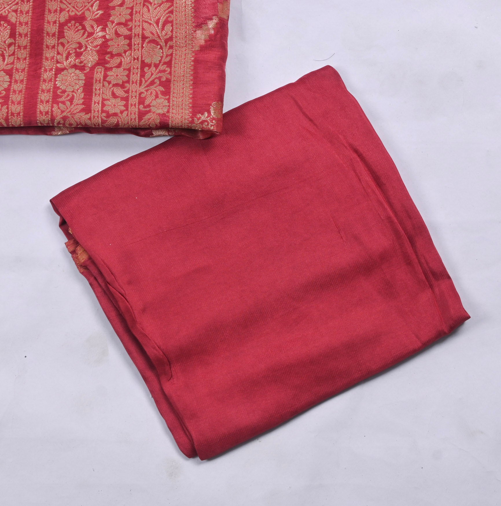Banarasi Red Unstitched Suit