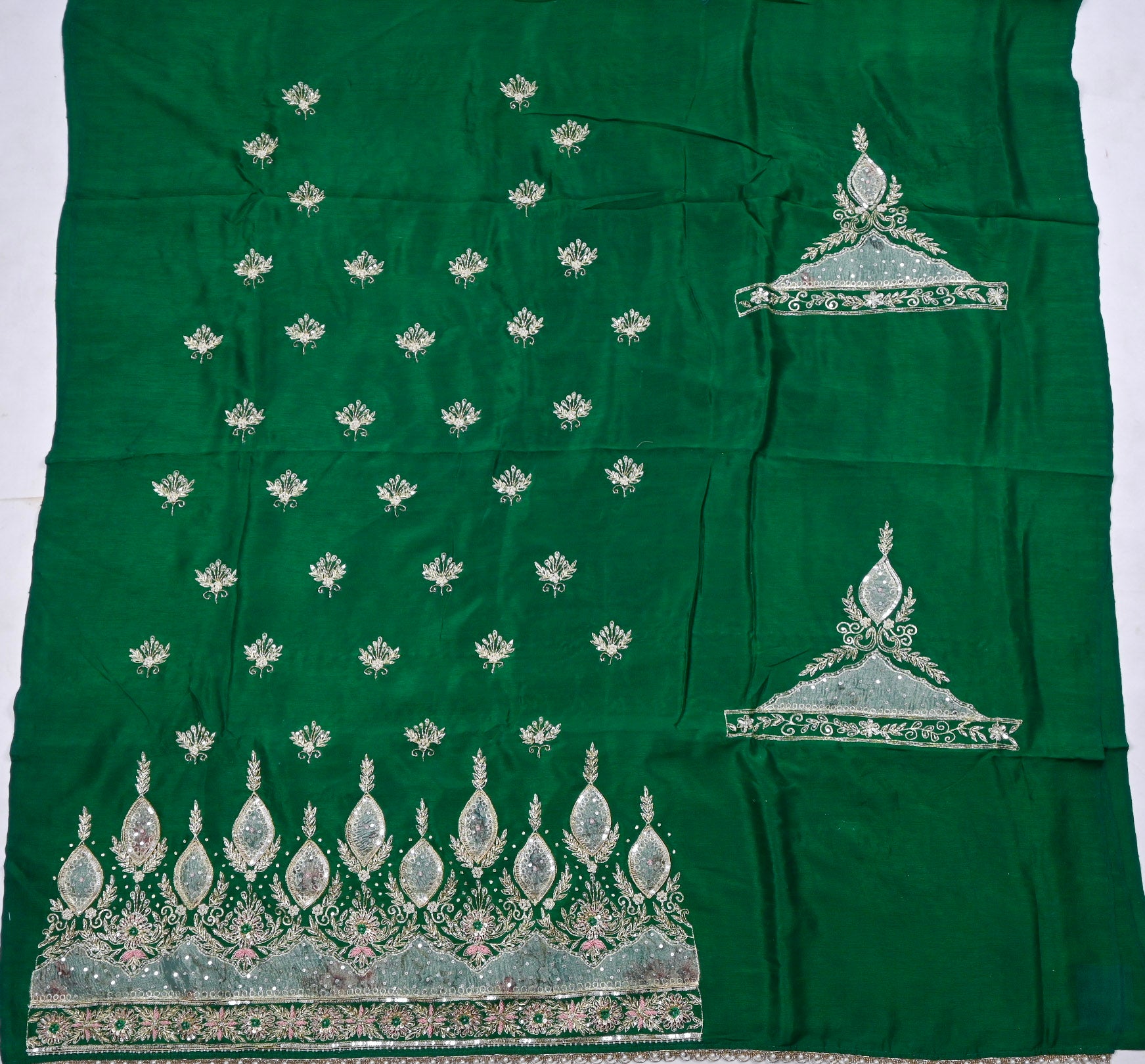 Raw Silk Green Unstitched Suit